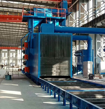 鋼結構拋丸機，除掉鋼材表面上的銹層、氧化皮的設備